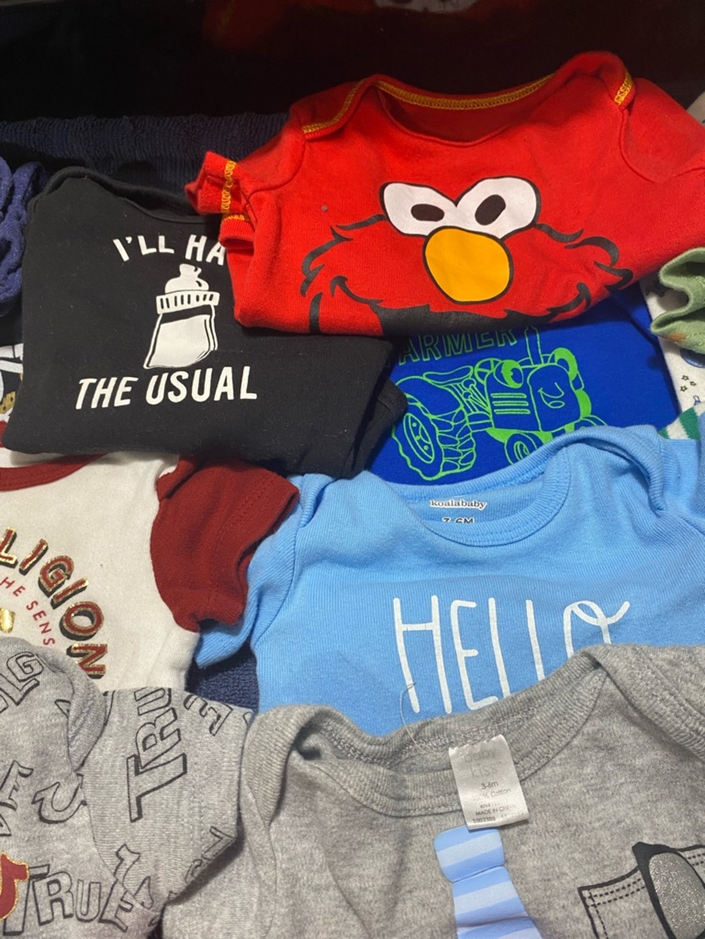 25 piece Ralph L. Tru Religion Guess Champion Dinosaur Onesie Shirt Baby Bundle - Picture 7 of 12